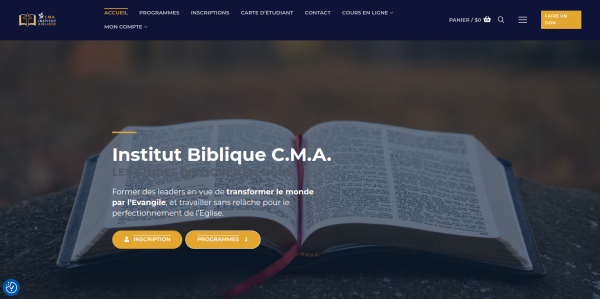 Institut Biblique CMA – Website Design & Development